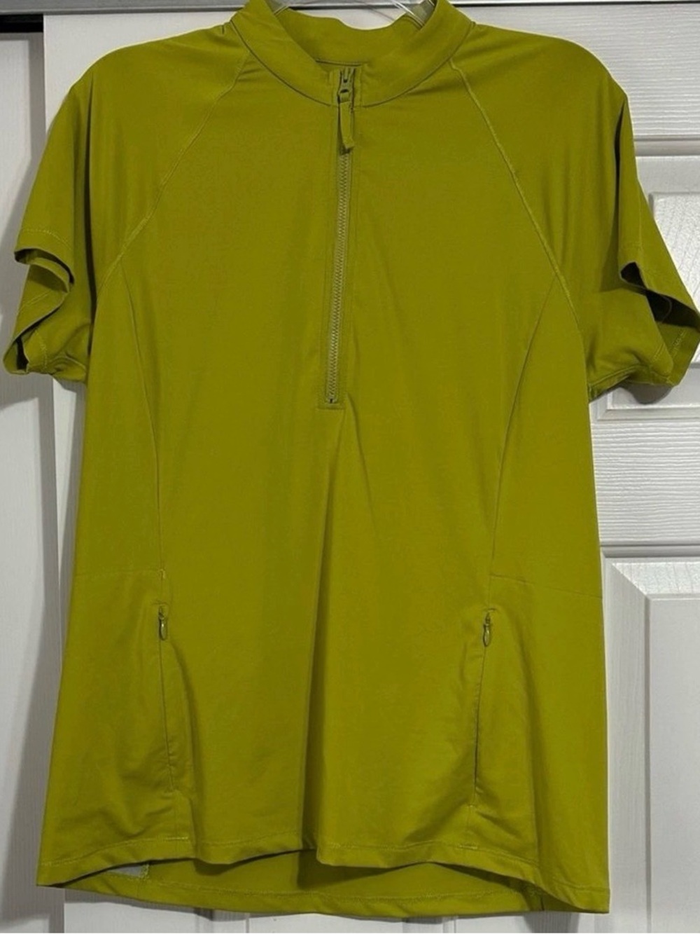 Title Nine Bright Chartreuse Half-Zip Active Top L